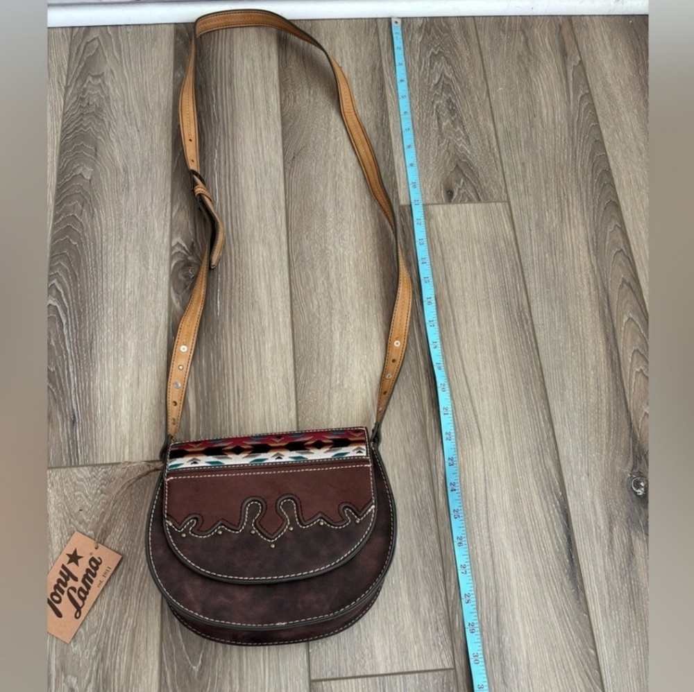 Tony Lama Women’s Brown Saddlebag Purse 
New With Tag